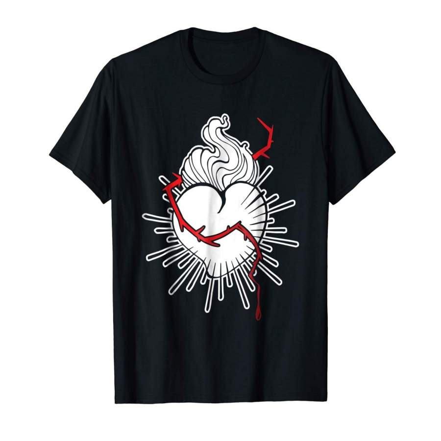 Sacred Heart T-Shirt Men Cotton T-Shirt Graphic T-Shirt