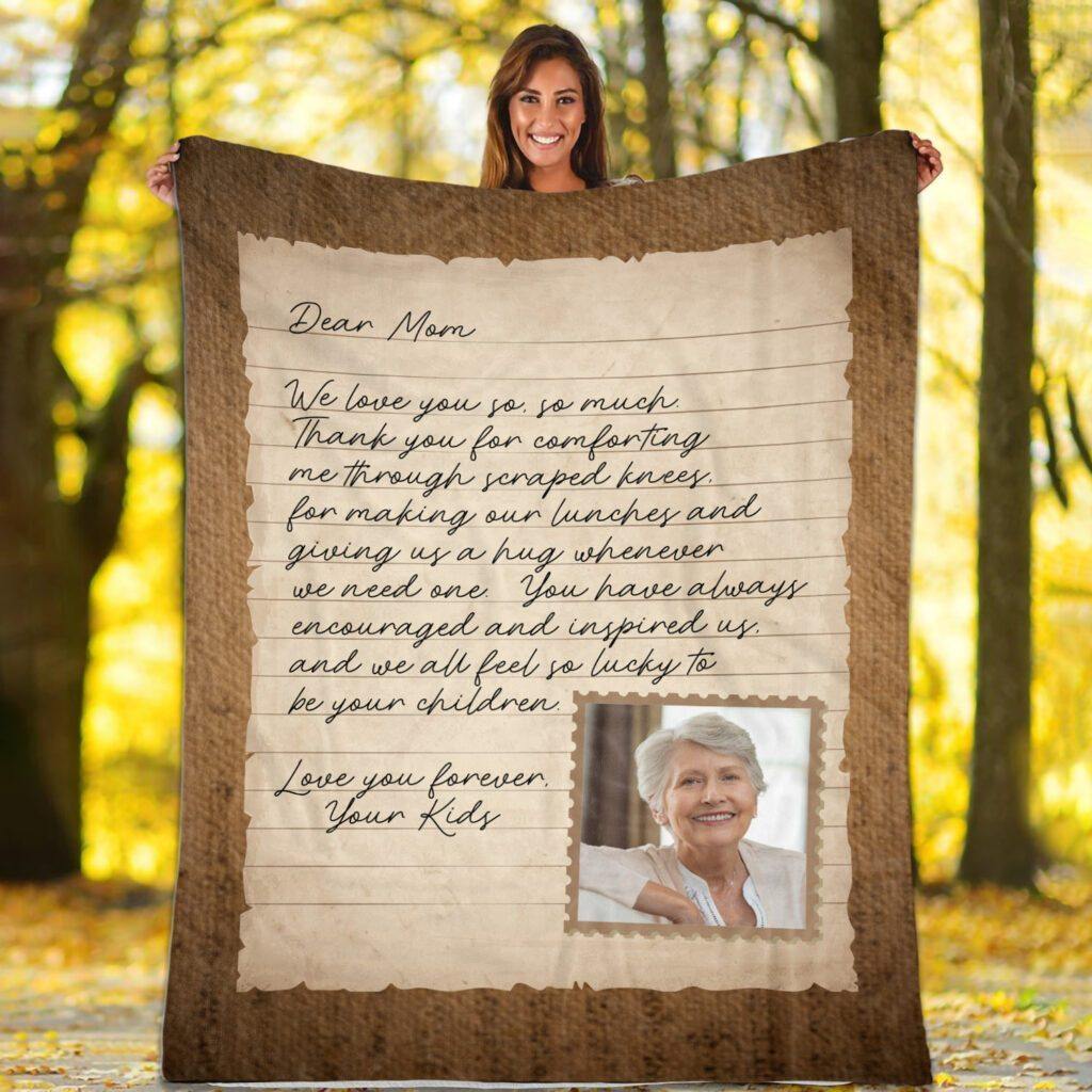 [Personalized Photo] Dear Mom  – Gift For Mom For Mother’S Day, Unique Gifts Home Decor Gift For Family – Sherpa Blanket Fleece Blanket