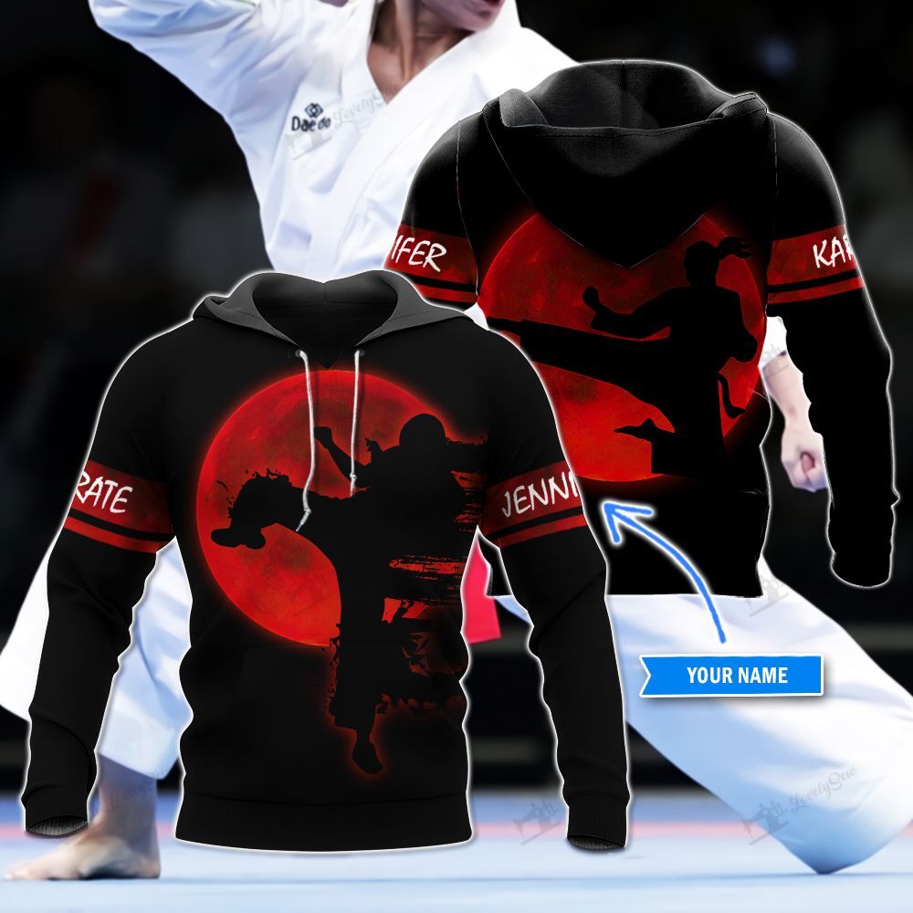 Female Karate Red Moon Personalized 3D Hoodie BIT21010703