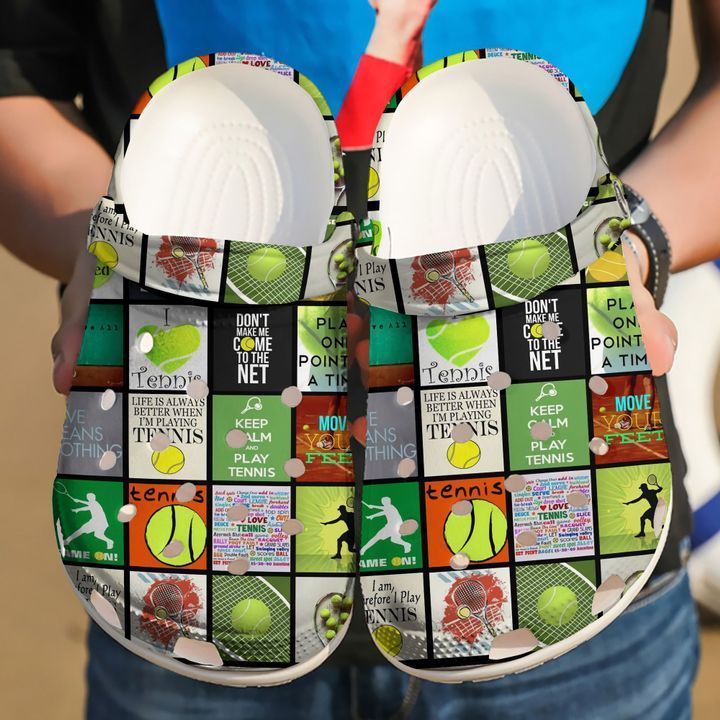 Tennis Kiss My Ace Sku 2507 Crocs Crocband Clog Comfortable For Mens Womens Classic Clog Water Shoes