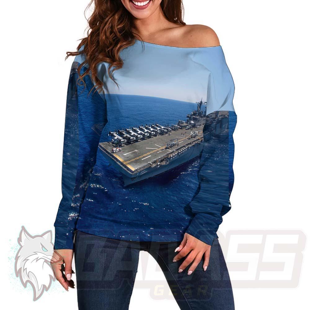 Amzing Uss Wasp BDG-1077 Off Shoulder Sweaters