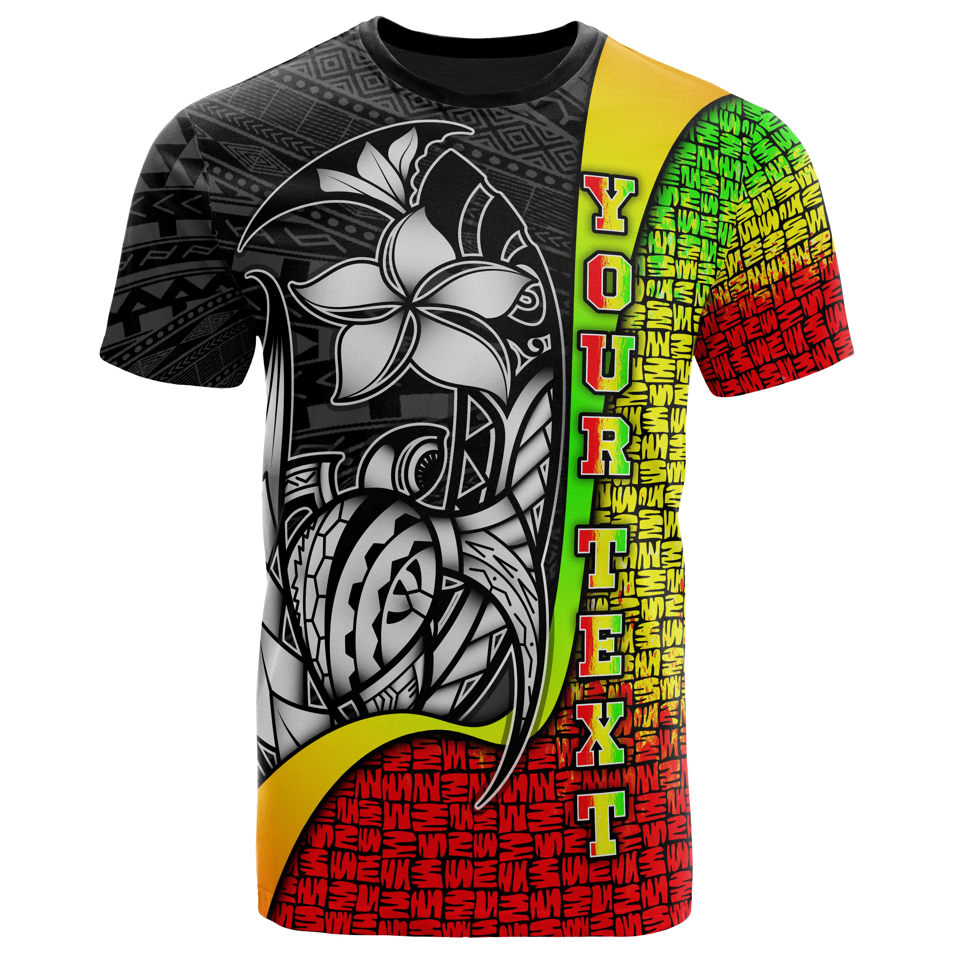 Chuuk Micronesian Custom Personalised T-Shirt Reggae – Turtle with Hook – BN11