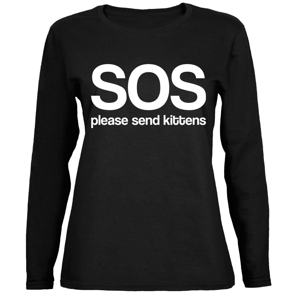 Sos Please Send Kittens Ladies’ Relaxed Jersey Long-Sleeve Tee