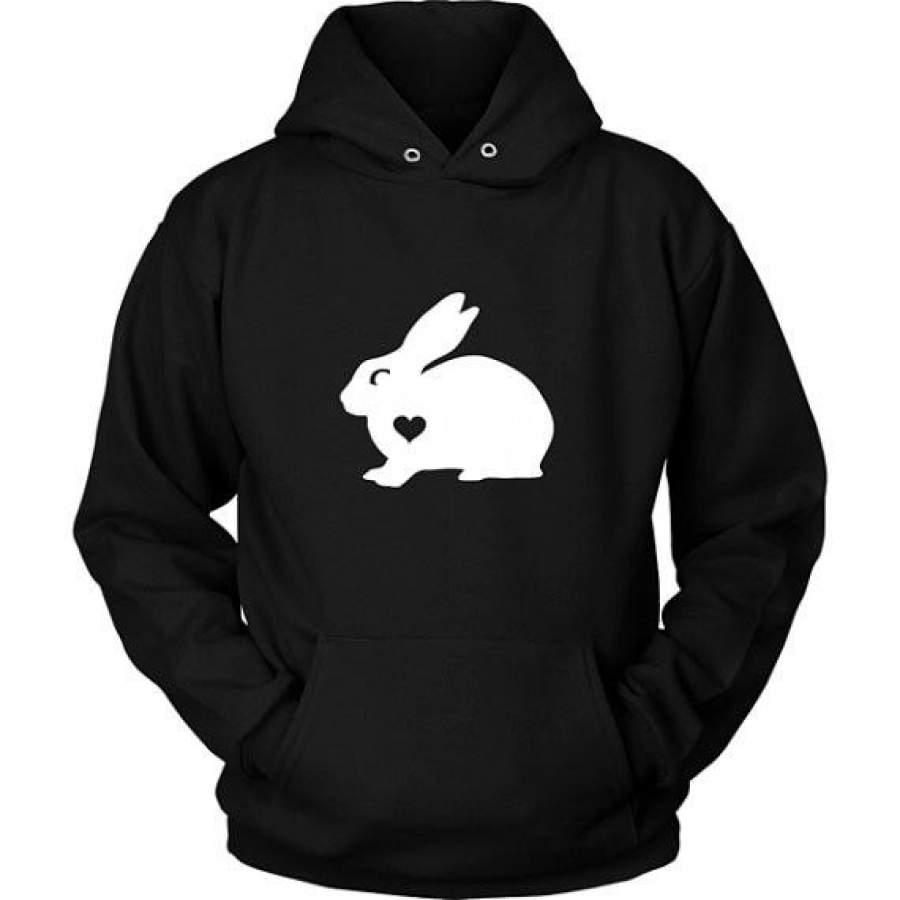 Bunny Lover Hug Your Bunny Women’s & Men’s Unisex Casual Black Pullover Hoodie