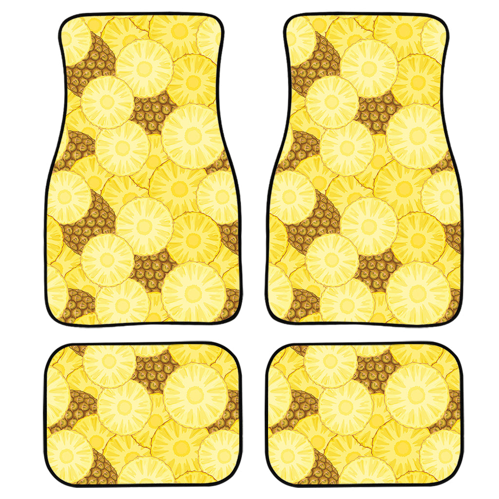 Pineapple Slices Pattern Print Front And Back Car Floor Mats, Front Car Mat