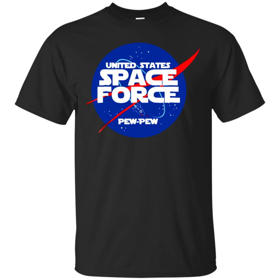 AGR Funny United States Space Force Pew Pew Tshirt Cotton T-shirt