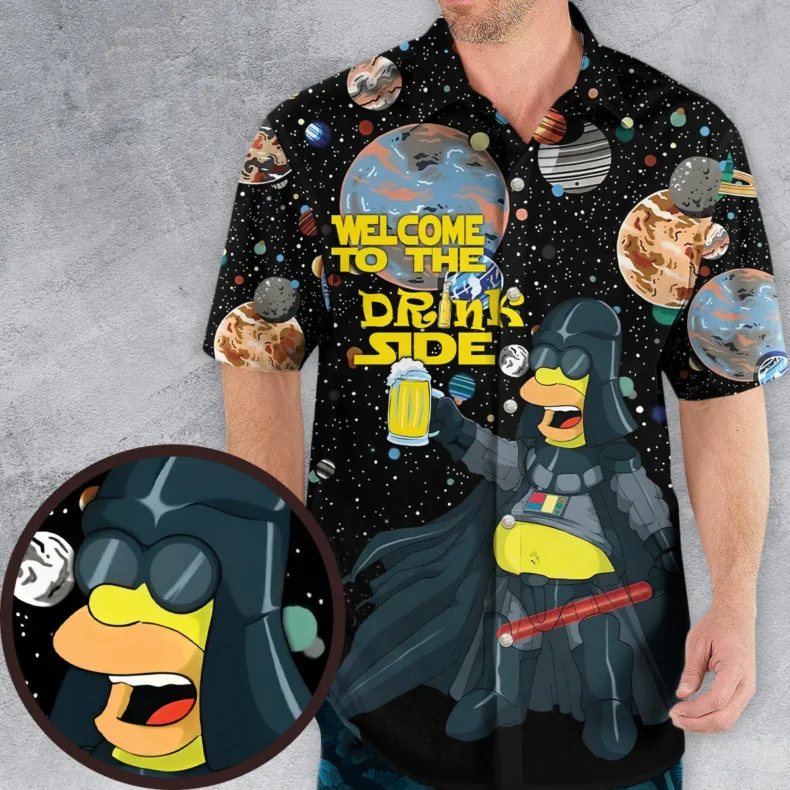 Simpson Darth Vader Welcome To The Drink Side Hawaiian Shirt