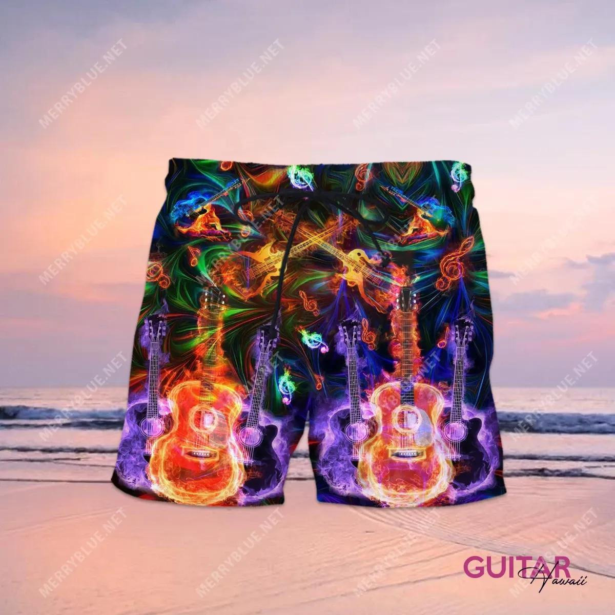 Amazing Guitar Hawaii Shorts Ha53746