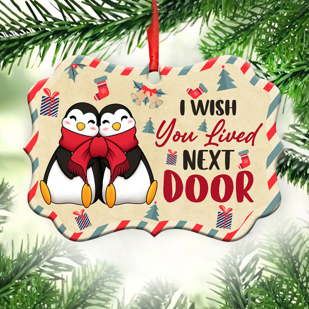 Penguin Bestie I Wish You Lived Next Door – Horizontal Ornament