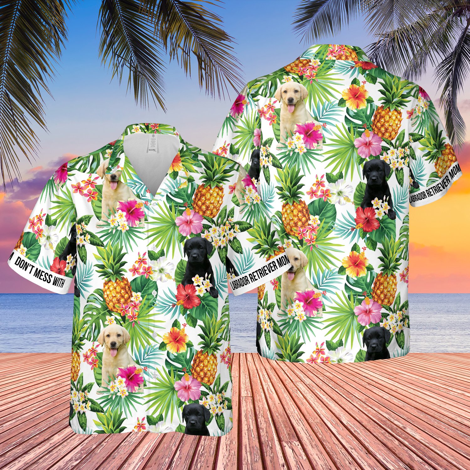 Mess With Labrador Retriever Mom Pineapple Tropical Hawaii Shirt Ha19392