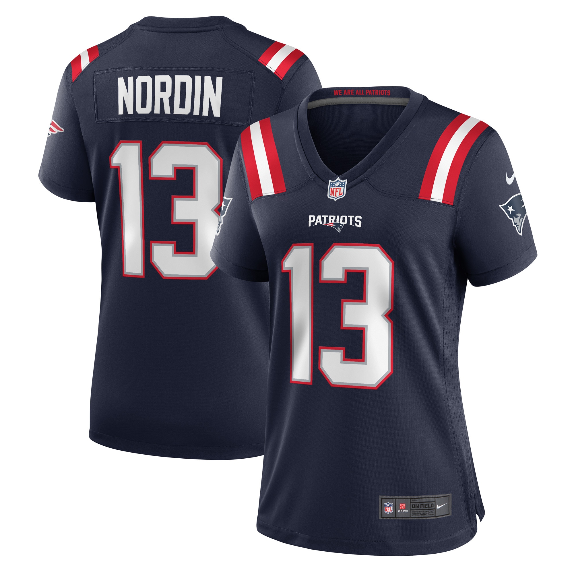 Quinn Nordin New England Patriots Women's Game Player Jersey – Navy