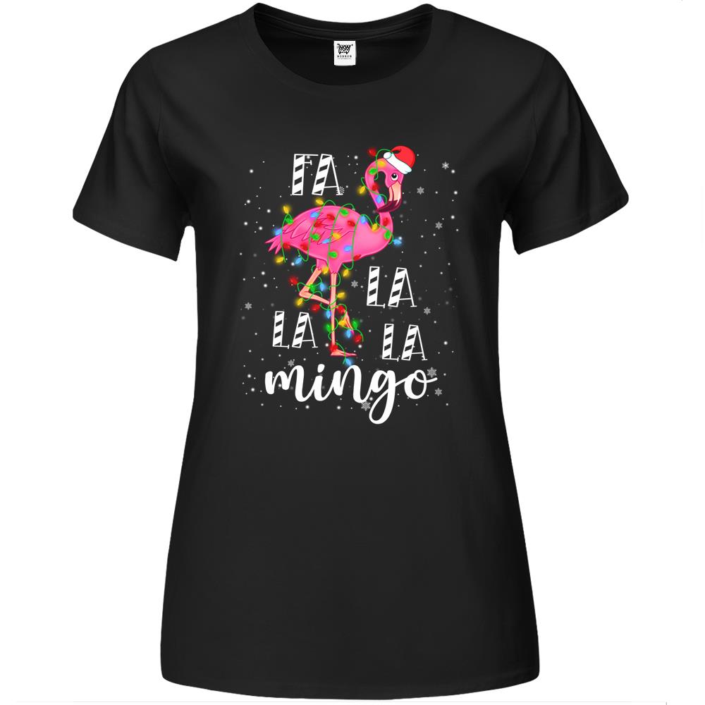 Fa La La La Mingo Flamingo For Funny Christmas Pajama Premium Womens T Shirts