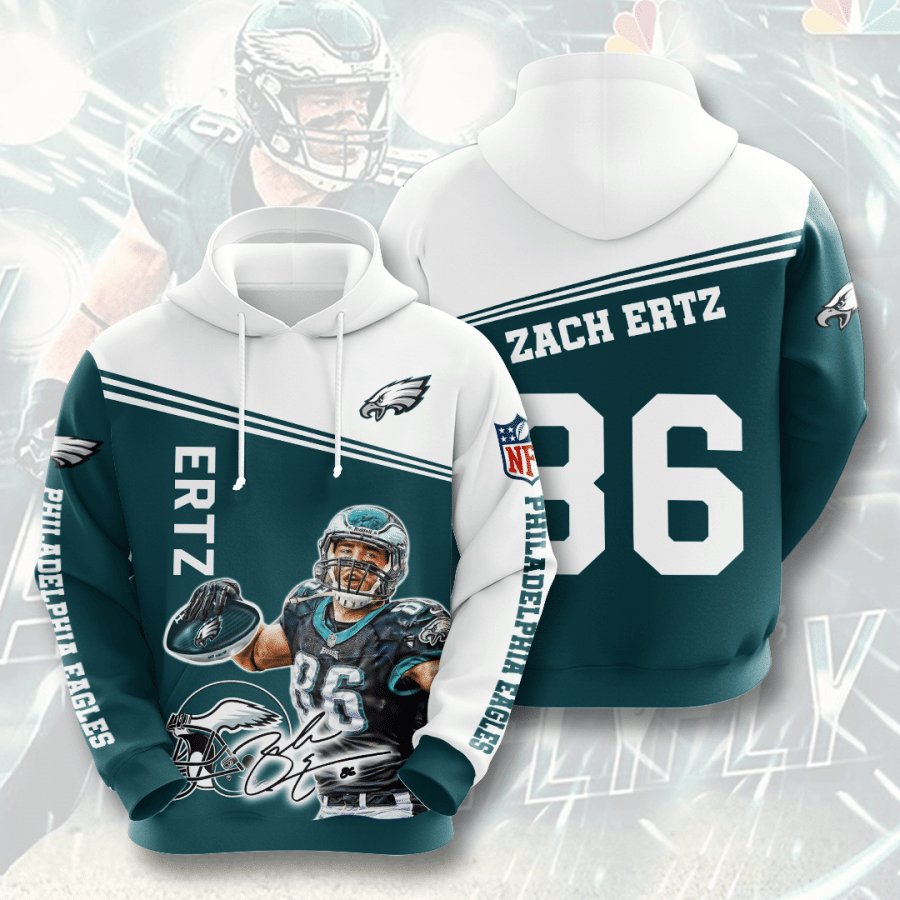 Philadelphia Eagles Zach Ertz 80 Unisex 3D Hoodie Gift For Fans