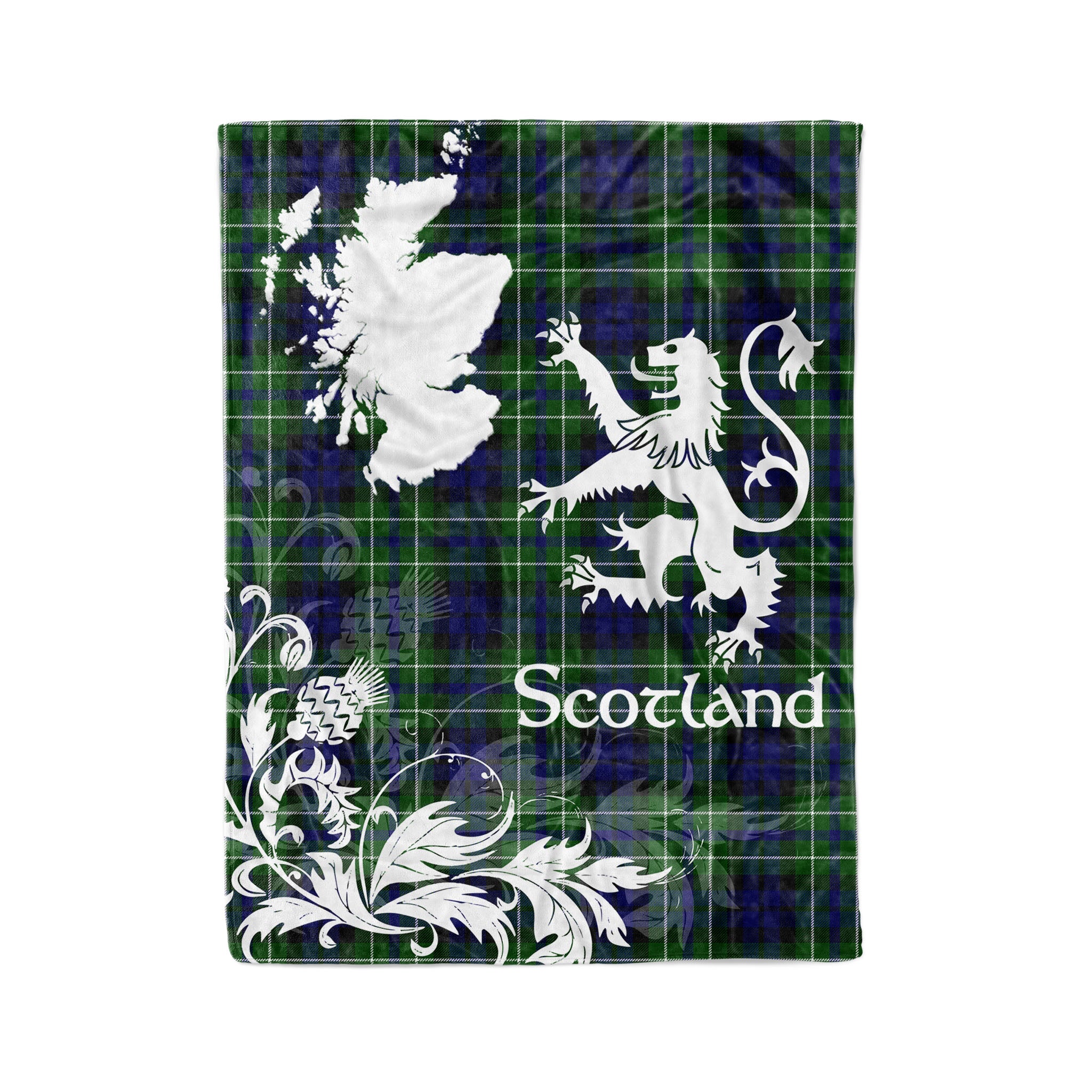 Tartan Plaid Fleece Blanket Tartan Blanket Thistle And Lion Scottish Clan Macneill Of Colonsay Hunting Plaid Blanket