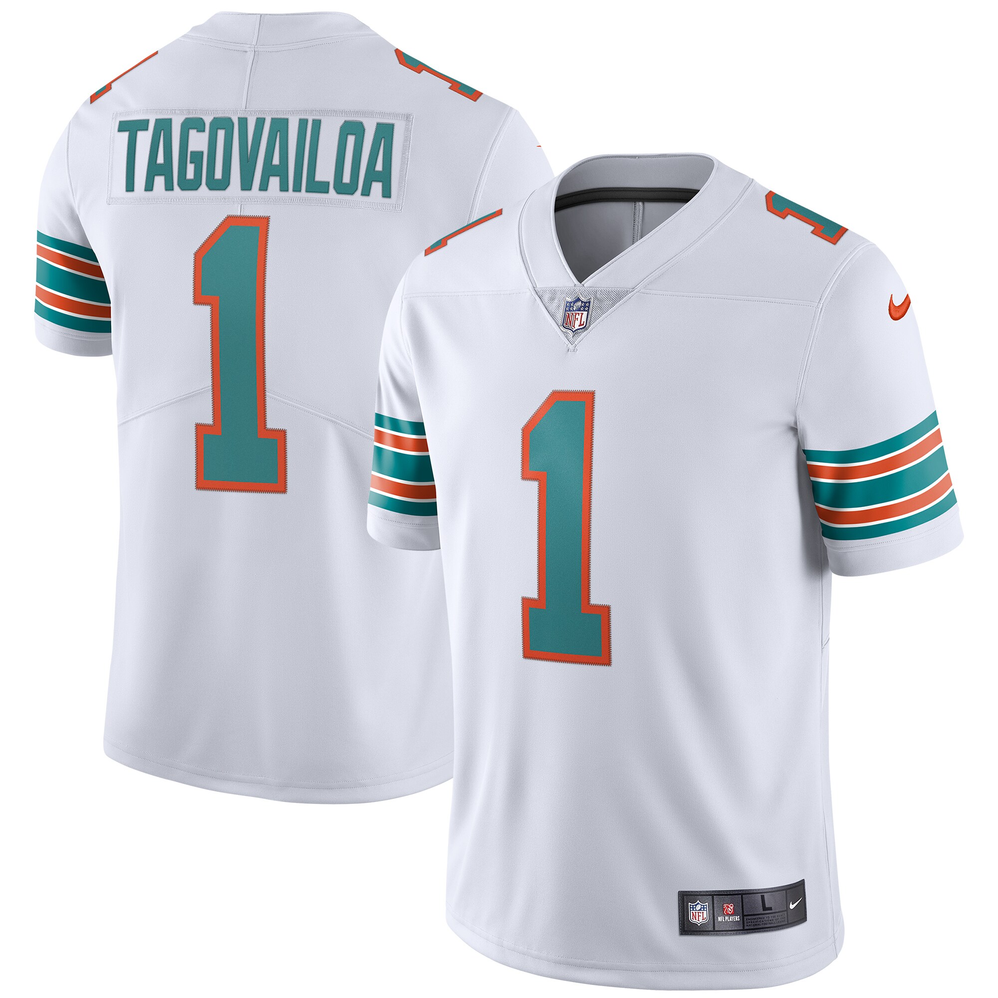 Men’s Miami Dolphins Tua Tagovailoa White 2nd Alternate Vapor Limited Jersey