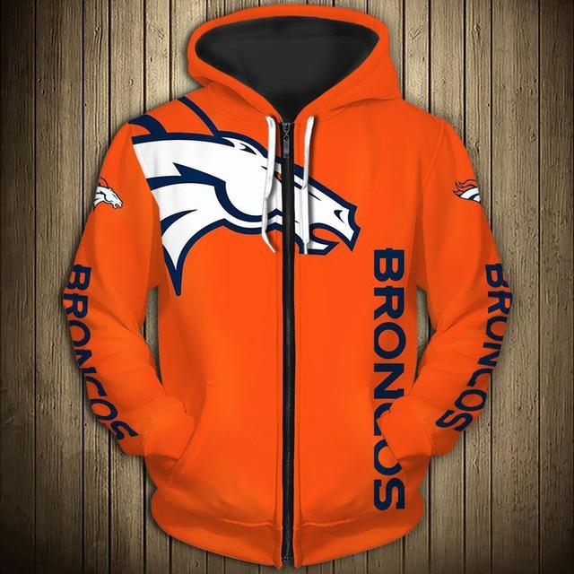 Denver Broncos Flag Zipper Hoodie