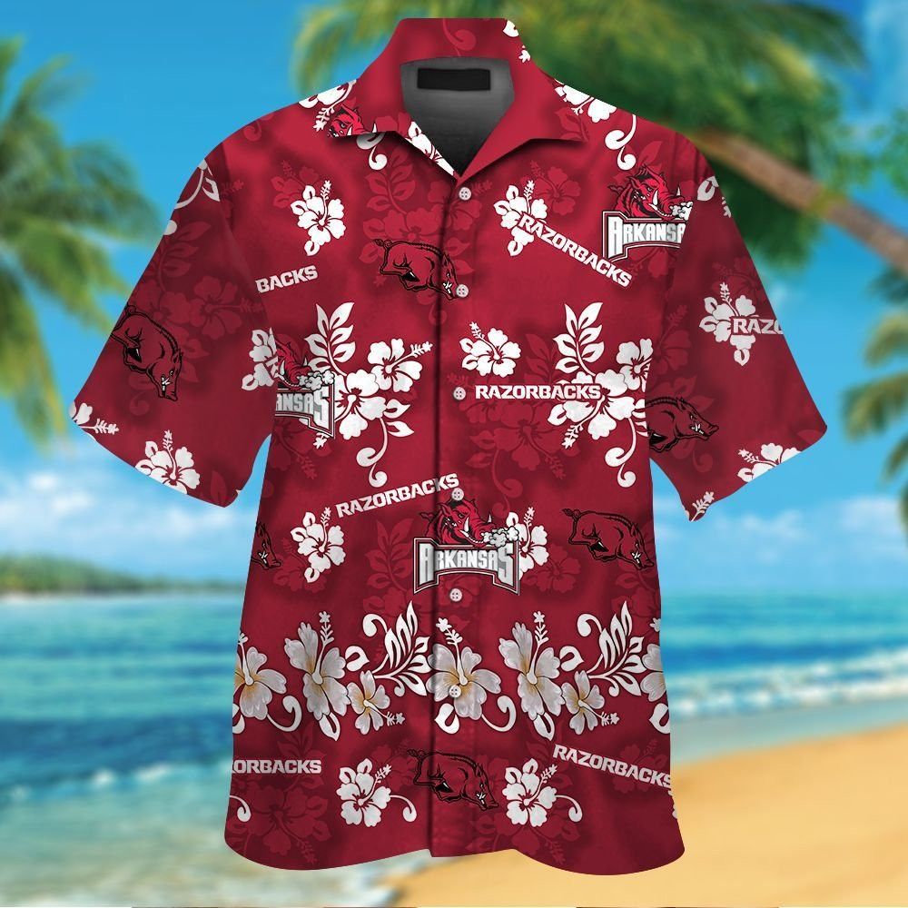 Hawaiian Tropical Shirt Arkansas Razorbacks Short Sleeve