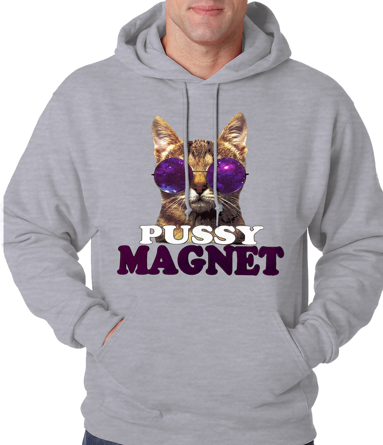 Pussy Magnet Funny Kitten Adult Hoodie