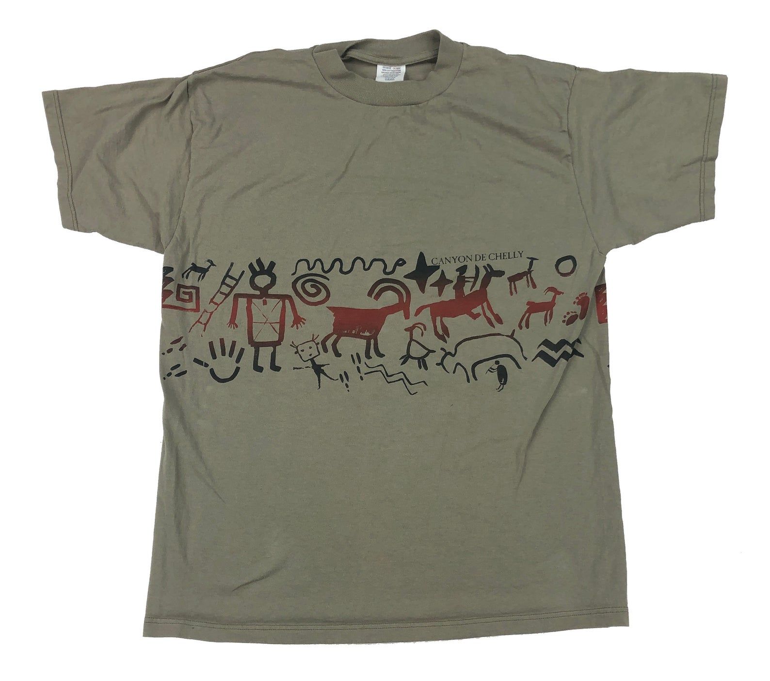 Vtg Canyon De Chelly Native American Art T-Shirt