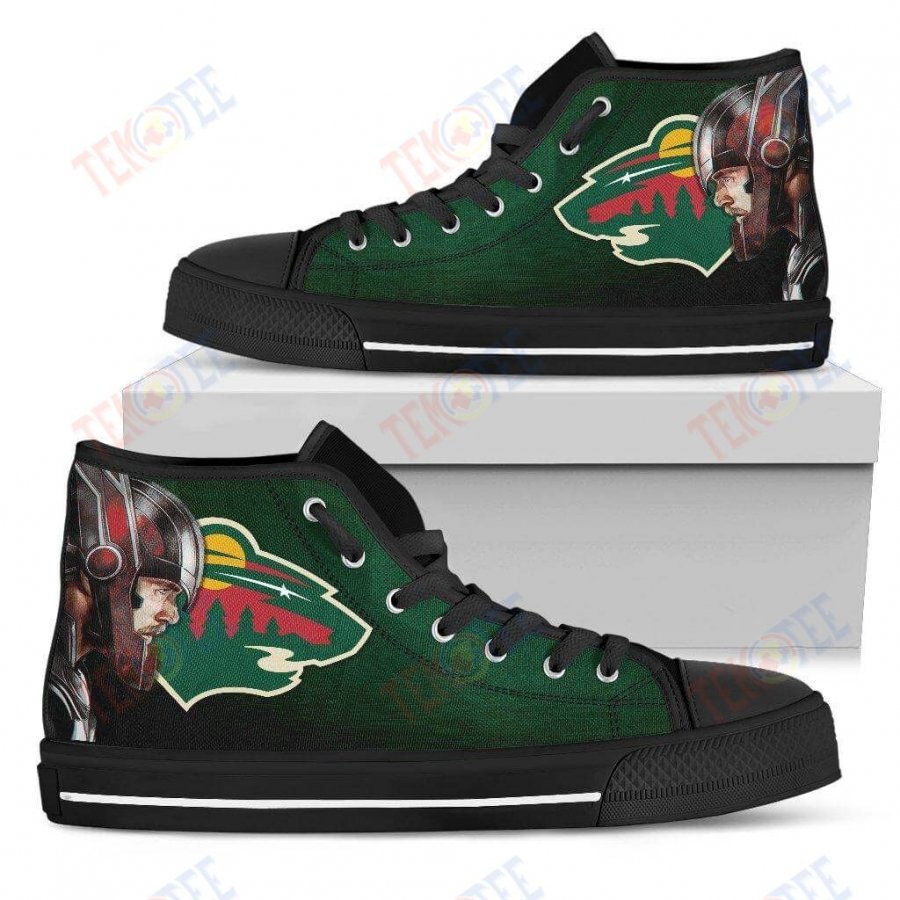 Mens Womens Minnesota Wild High Top Shoes Thor Head Beside Shoes TMT380