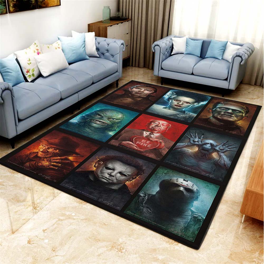 Horror Villain Characters Halloween Specail Living Room Carpet Kitchen Area Rugs