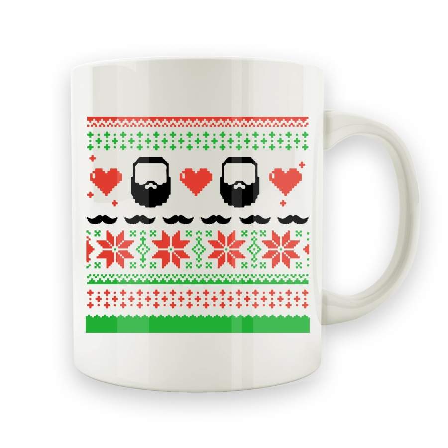 Beards Ugly Christmas Sweater – 15oz Mug