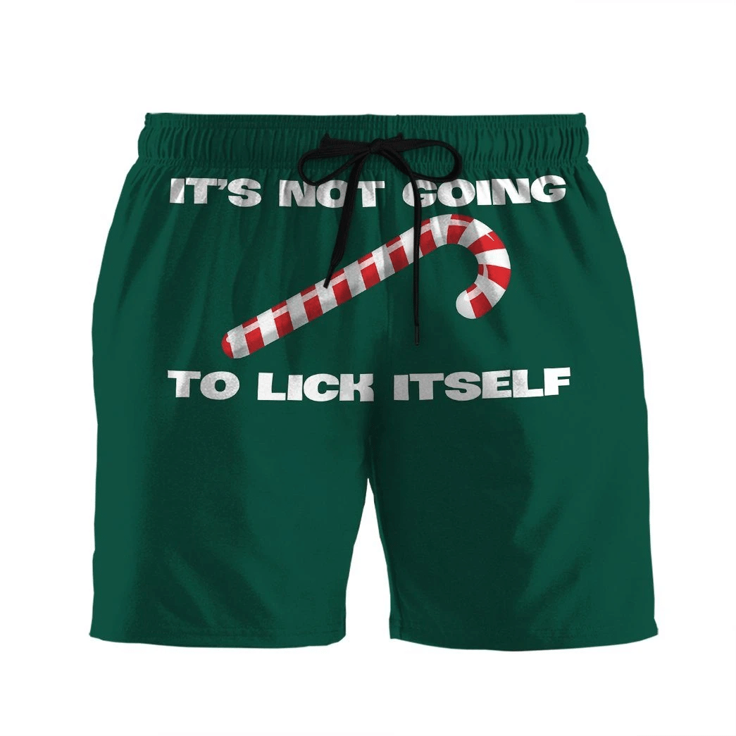 3D Its Not Going To Lick Itself Custom Beach Short Swim Trunk