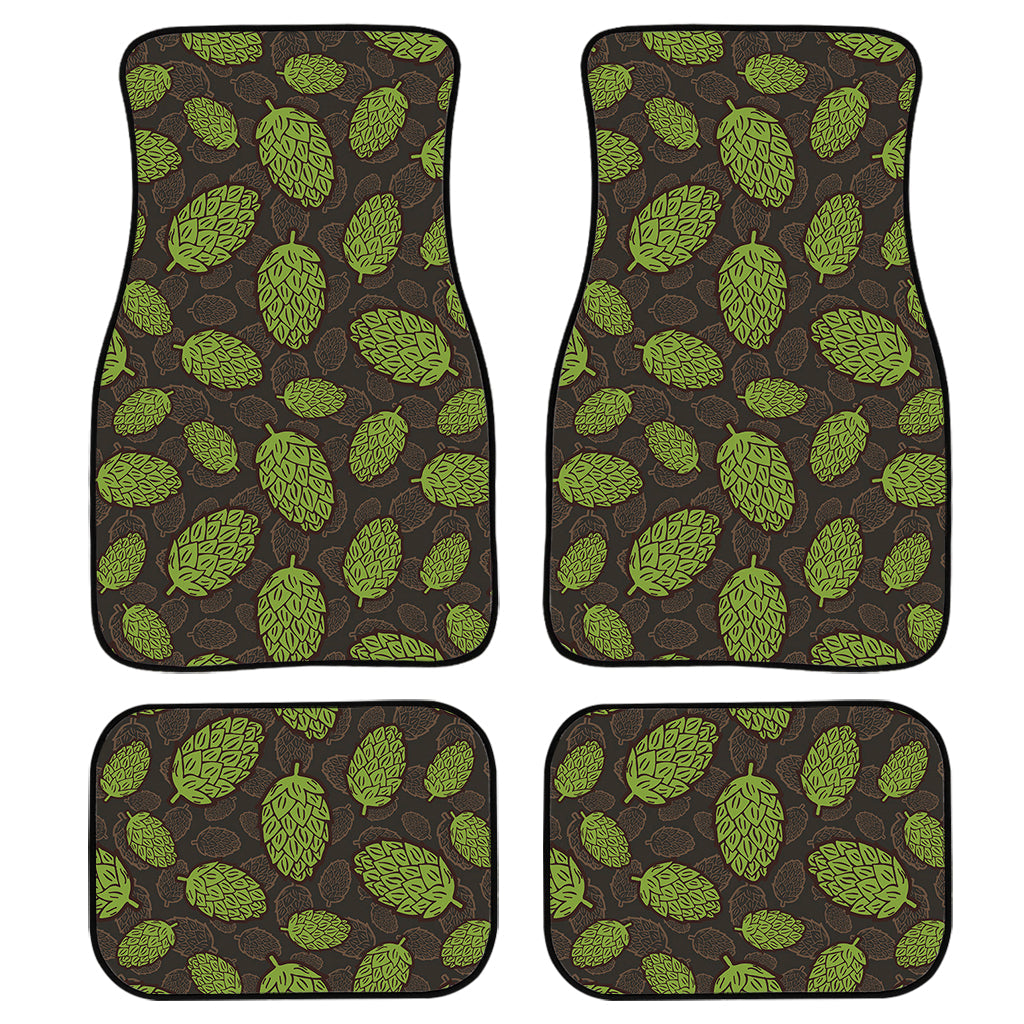 Cute Hop Cone Pattern Print Front And Back Car Floor Mats, Front Car Mat