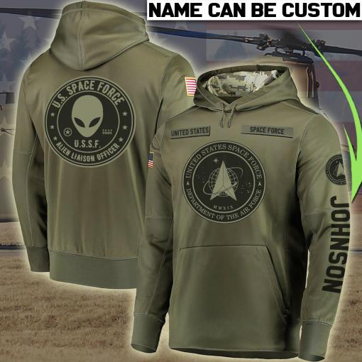 Us Space Force Alien Liaison Officer Us Space Force Hoodie Camo Shirt United States Space Force Flag,Custom Hoodie All Over Printed,3D Clothings