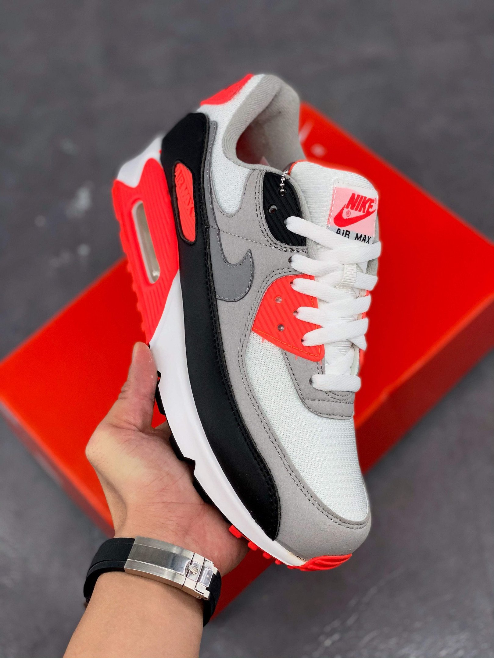 Nike Air Max 90 OG Infrared WhiteBlack-Cool Grey-Radiant Red 5339700