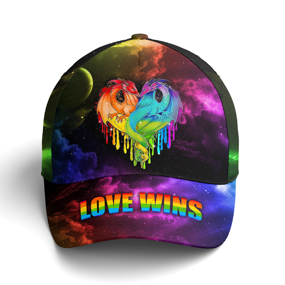 Couple Dragon Lgbt Love Win Rainbow Baseball Cap Coolspod