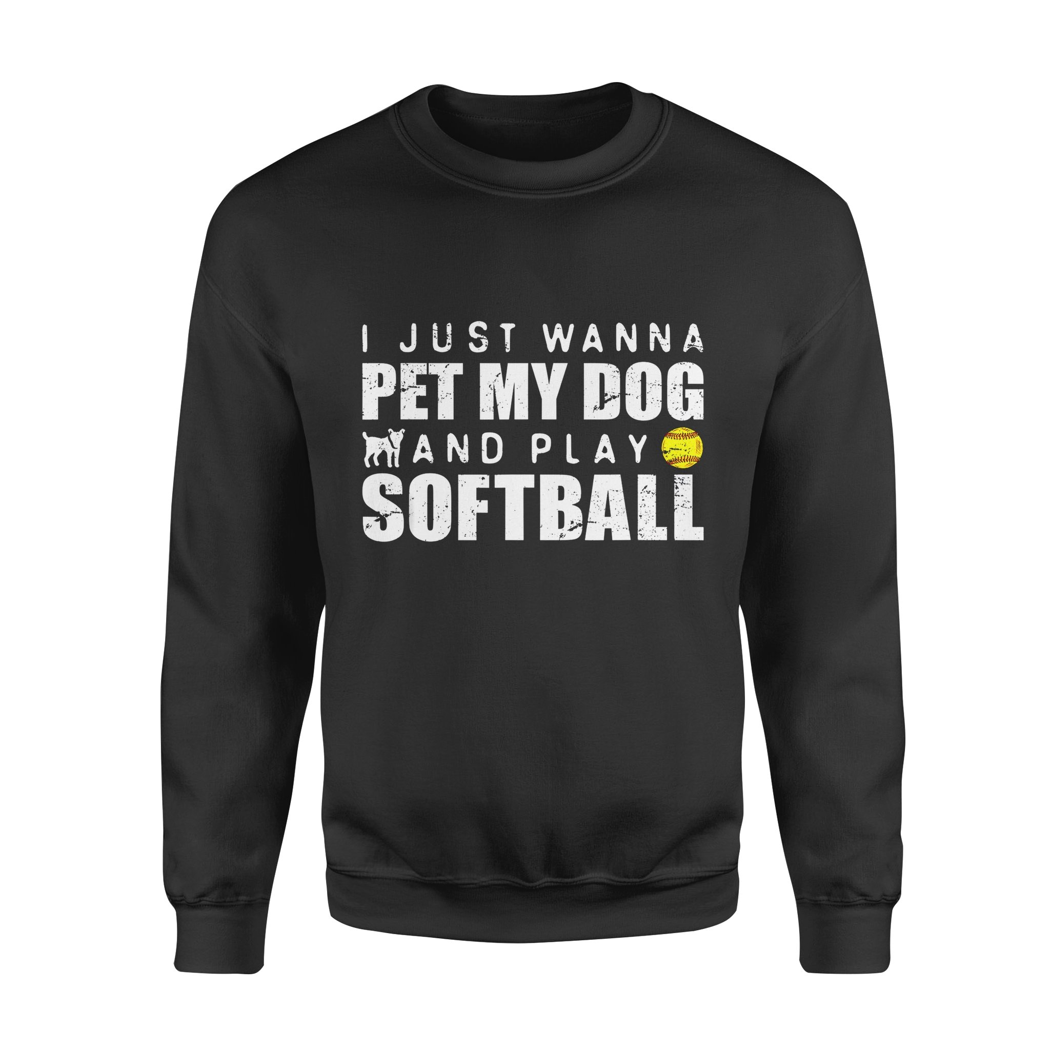 Dog gift idea Funny Girls Softball Cute Puppy Lover T-shirt – Standard Fleece Sweatshirt