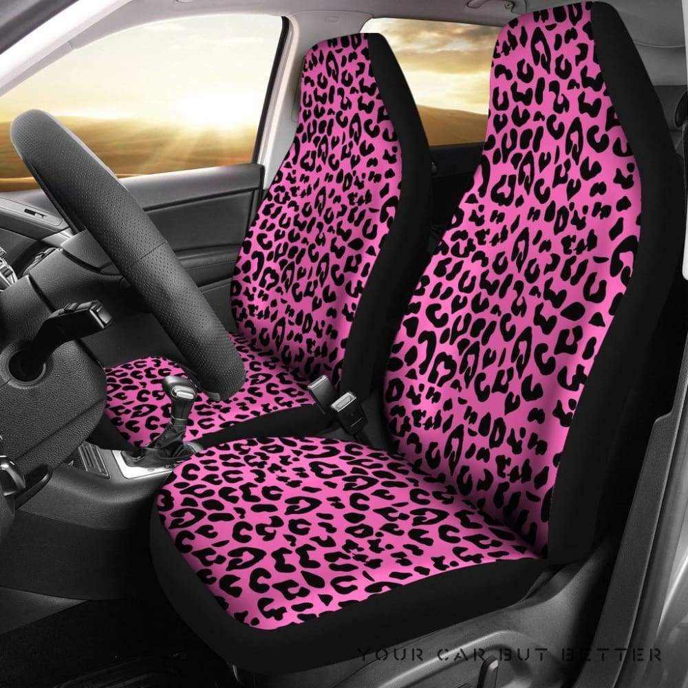 Pink Leopard Print Car Seat Covers 232205