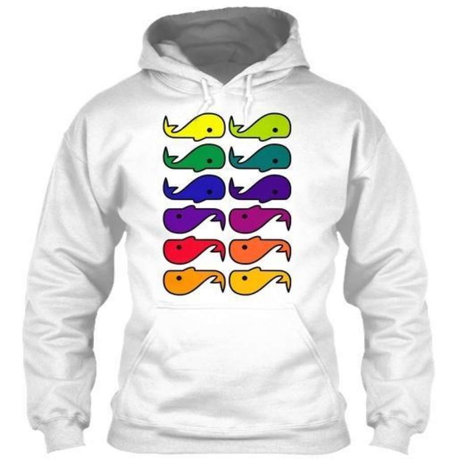 Colorful Whales Gildan Hoodie Sweatshirt