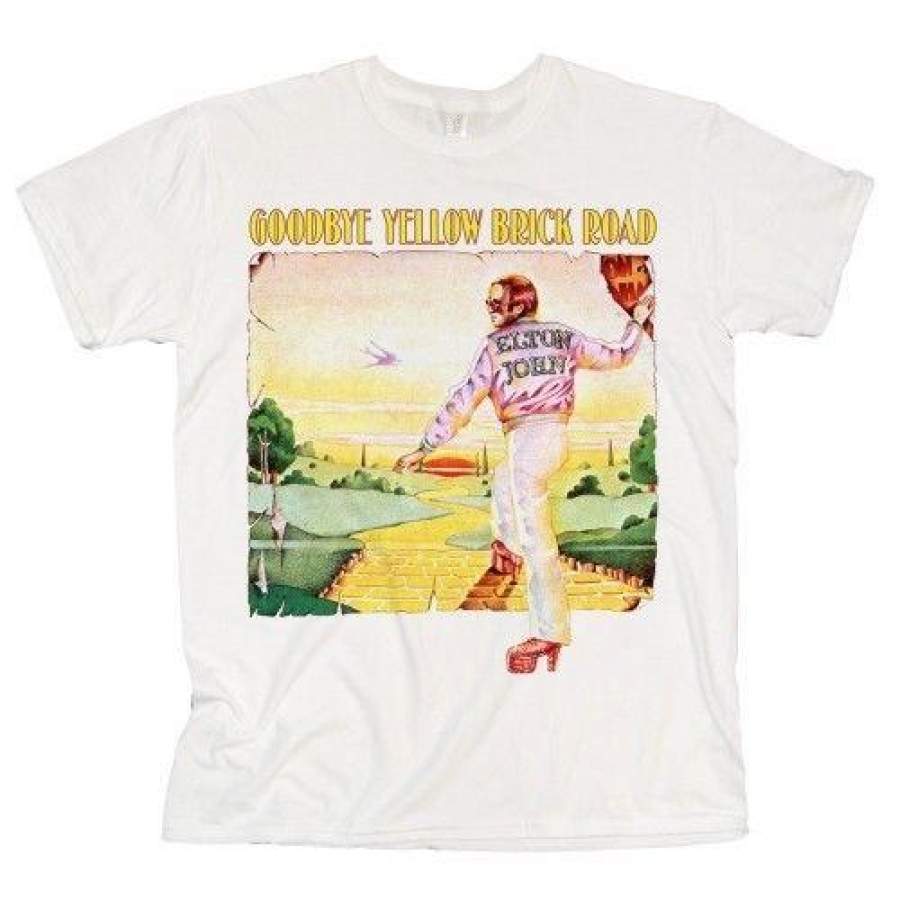 Elton John ‘Goodbye Yellow Brick Road Album’ T Shirt New & Official Newest 2018 T Shirt Men T Shirt