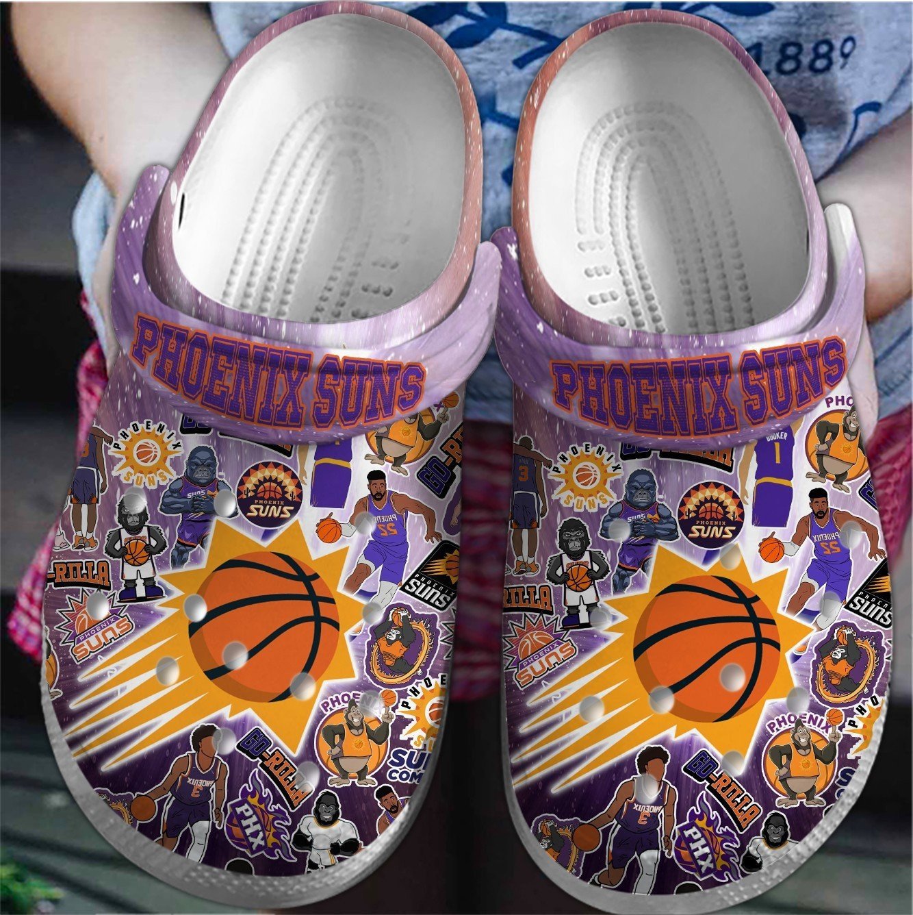 Phoenix Suns NBA Sport Crocss Crocband Clogs Shoes Comfortable For Men Women and Kids