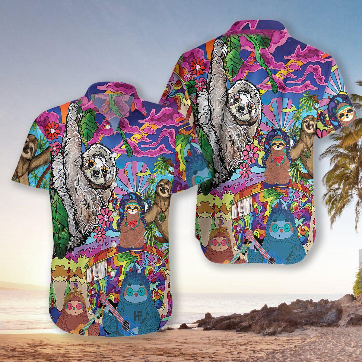 Sloth Hippie Hawaii Shirt For Men And Women Ha34741