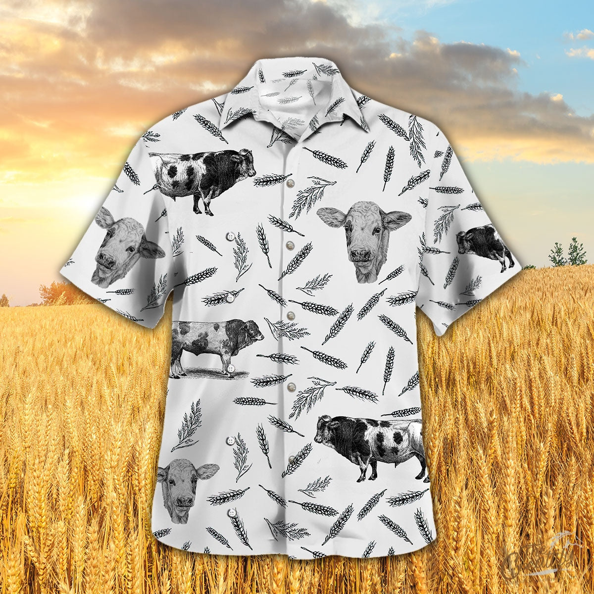 Fleckvieh Pattern – Hawaiian Shirt