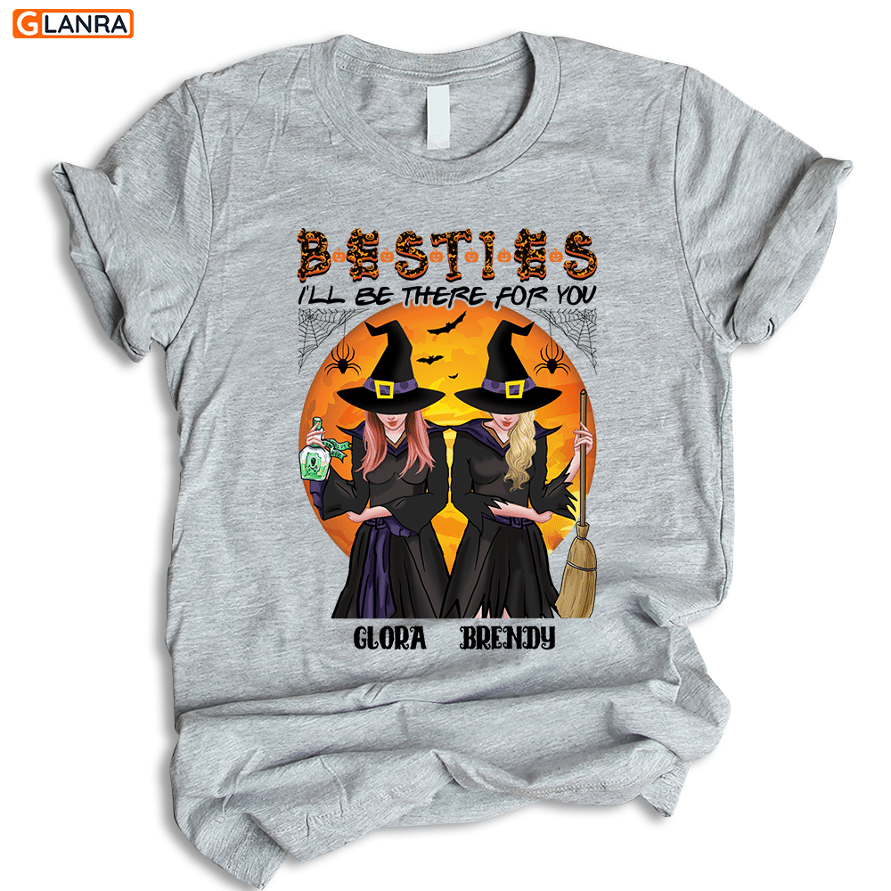 Personalized Besties I'Ll Be There For You Shirt, Custom Bestie Shirt, Halloween Best Friend Shirt, Bff Shirt, Sister Shirt, T-Shirt, Tee