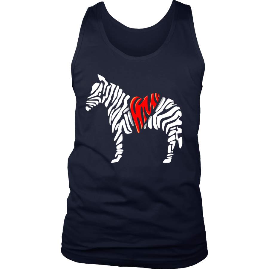 Zebra Print, Love Zebras, Animal Awareness Graphic Men’s Tank