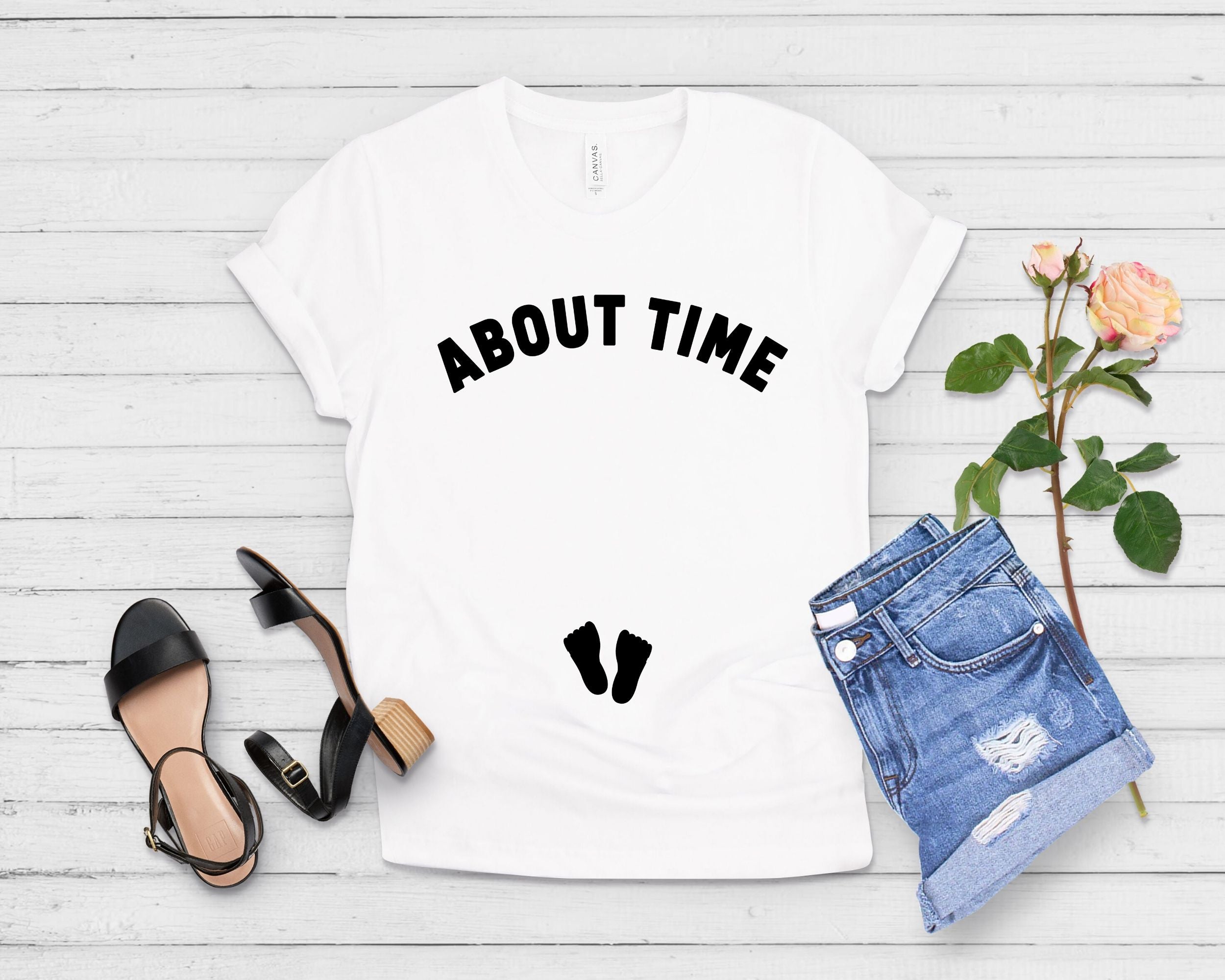 About Time Pregnancy Announcement Maternity T Shirt