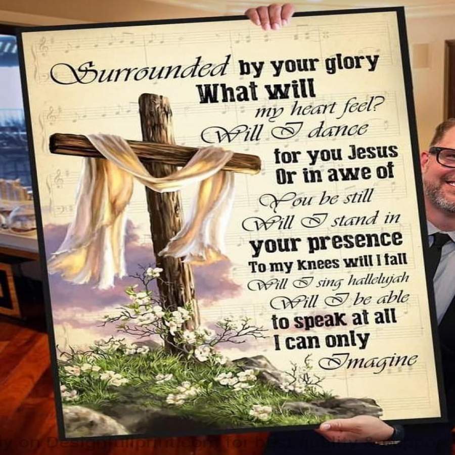 Jesus Christ Glory Glory Hallelujah Vertical Canvas and Poster LN