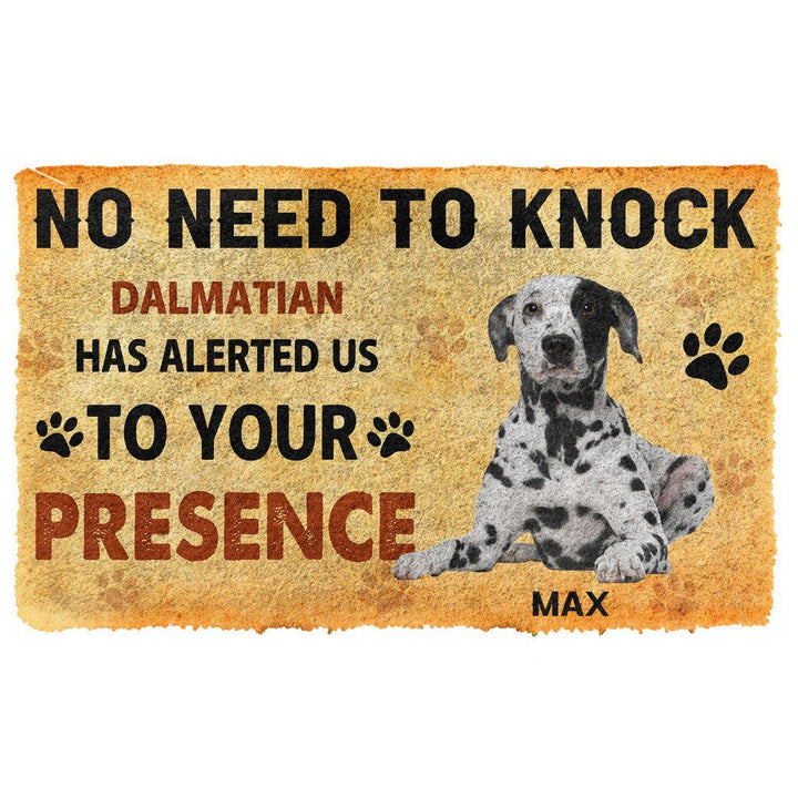 Waybackapparel No Need To Knock Dalmatian Dog Custom Name 3D Doormat