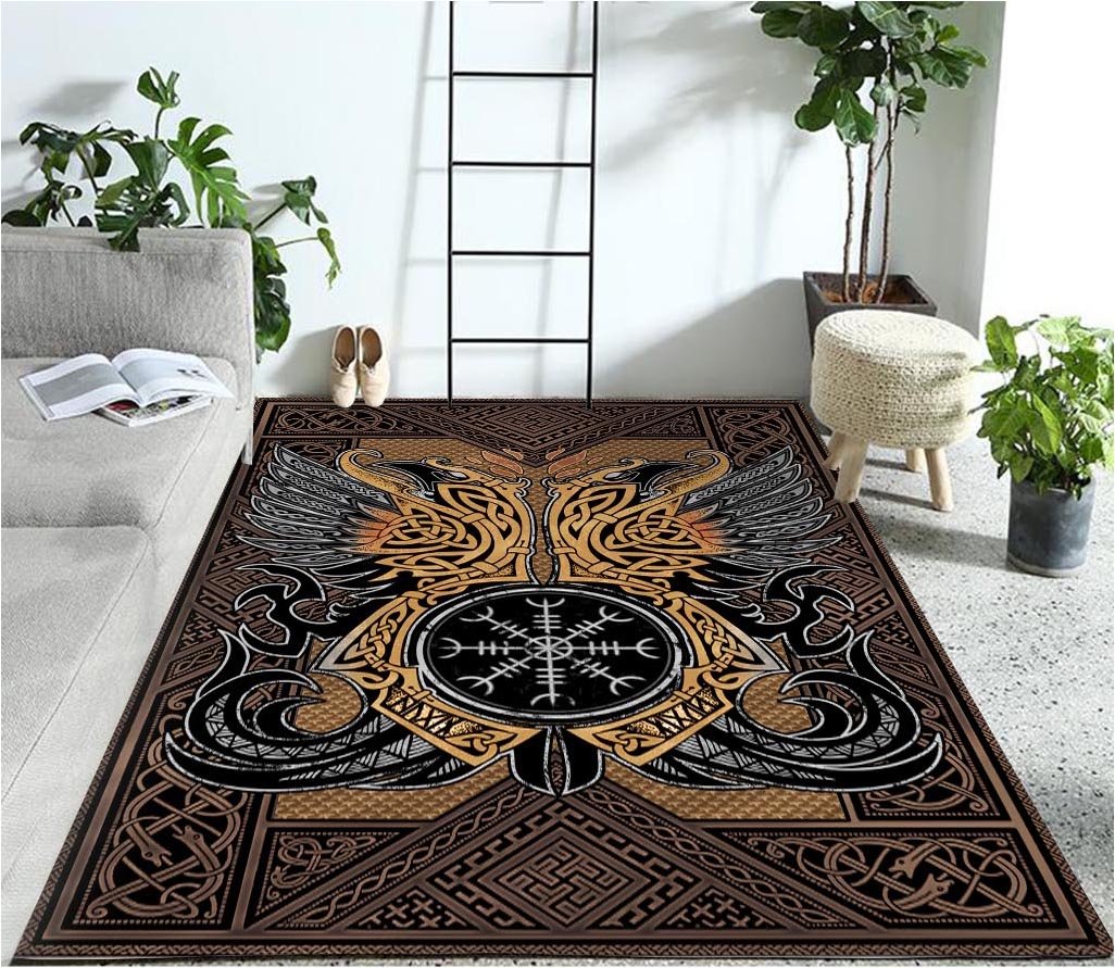 Viking Area Rug, Viking Lovergift, Personalized Rug, Custom Rug For Living Room Rug