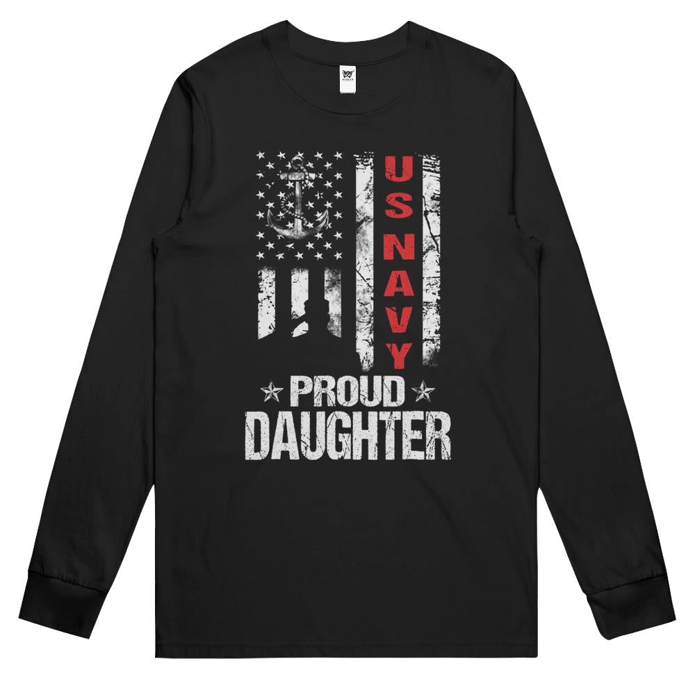 Us Navy Proud Daughter Veteran Long Sleeve T Shirts