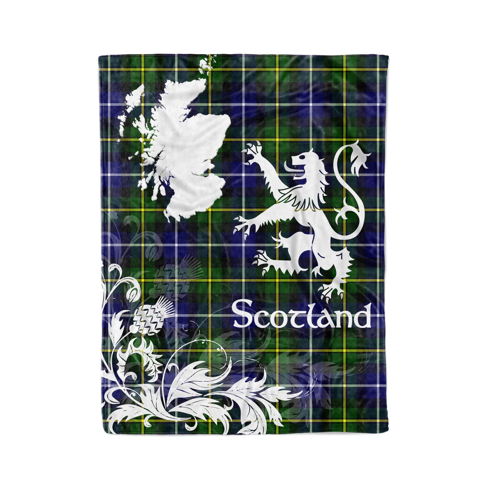 Tartan Plaid Fleece Blanket Tartan Blanket Thistle And Lion Scottish Clan Macneill Of Barra Plaid Blanket