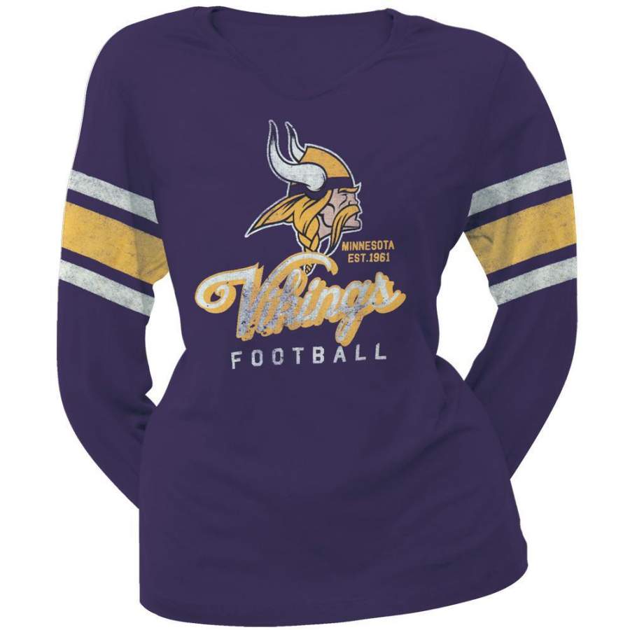 Minnesota Vikings – Homerun Premium Juniors Long Sleeve T-Shirt