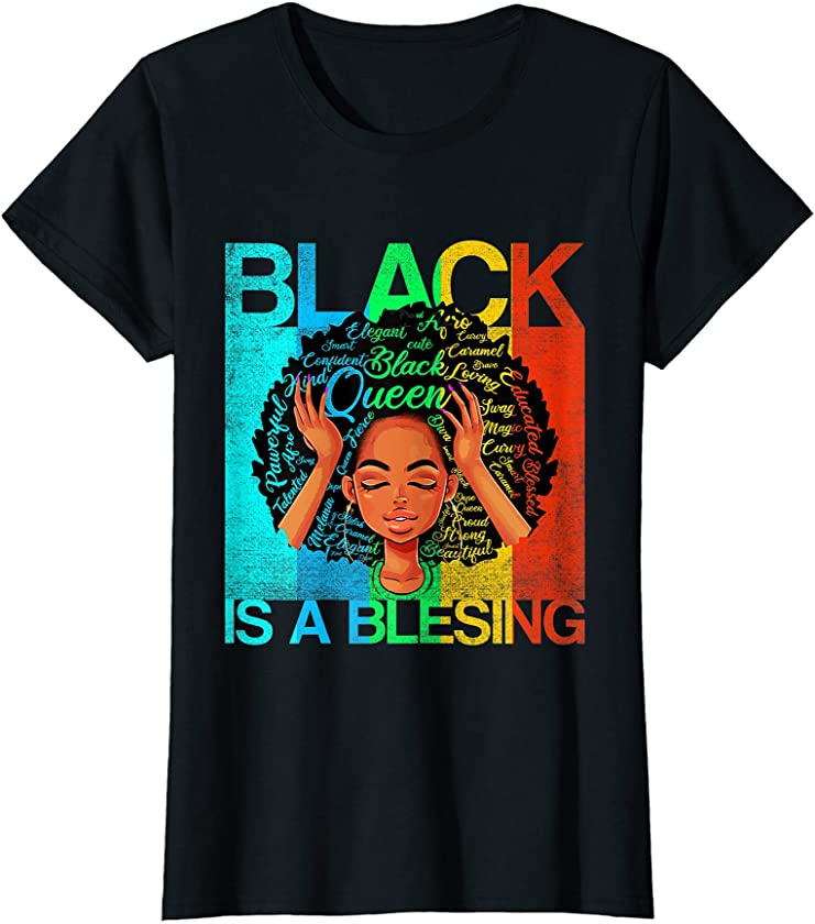 Womens Juneteenth Queen Black is a Blessing Melanin Women T-Shirt