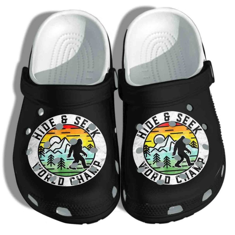 Bigfoot Hide Seek Camping Gift For Lover Rubber clog Shoes Comfy Footwear