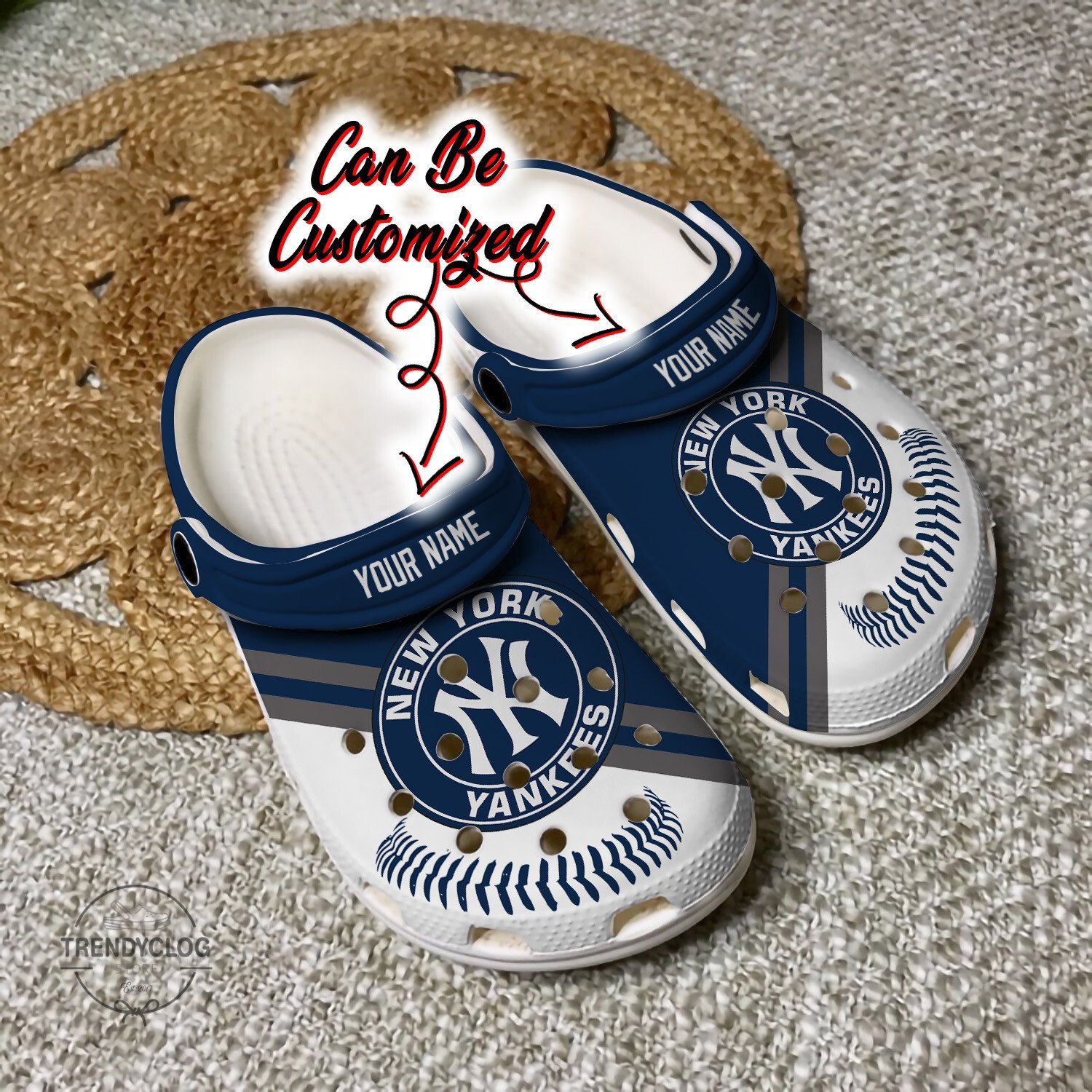 Baseball Crocss Ny Yankees Personalized Baseball Logo Team Clog Shoes